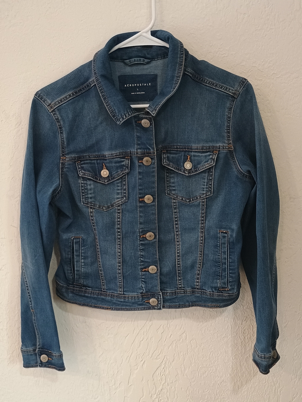 Aeropostale Denim Jacket in Medium Blue Wash